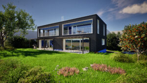 Doppel EFH in Biel-Benken. Baumgartner Architektur in Zusammenarbeit mit Ymmo AG