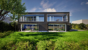 Doppel EFH in Biel-Benken. Baumgartner Architektur in Zusammenarbeit mit Ymmo AG